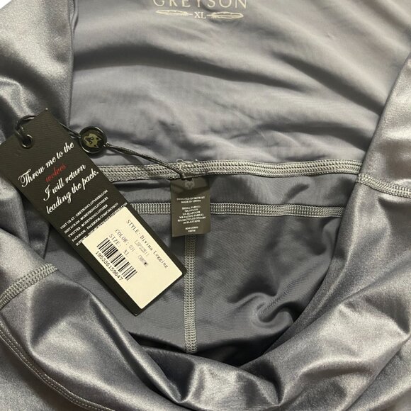 Greyson. Gray sports leggings for women. Size XL. 79% Nylon. Made in China. - Picture 3 of 7